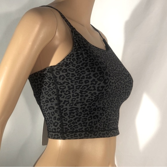 CRZ YOGA Animal Print Gray Black Sports Bra Wirefree Padded Cropped Tank Small - Picture 6 of 9